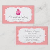 Elegant, modern, roze cake, bakkerij visitekaartje (Voorkant / Achterkant)