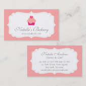 Elegant, modern, roze cake, bakkerij visitekaartje (Voorkant / Achterkant)