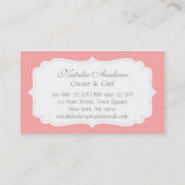Elegant, modern, roze cake, bakkerij visitekaartje (Achterkant)