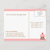 Elegant, modern, roze cake, bakkerij-voucher briefkaart (Achterkant)