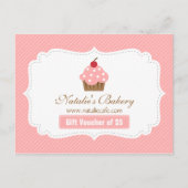 Elegant, modern, roze cake, bakkerij-voucher briefkaart (Voorkant)