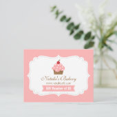 Elegant, modern, roze cake, bakkerij-voucher briefkaart (Staand voorkant)