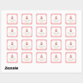 Elegant, modern, roze cupcake, bakkerij vierkante sticker (Vel)