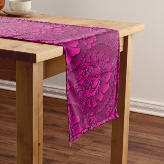 Elegant modern roze  Damask Popular Lange Tafelloper (Voorbeeld)
