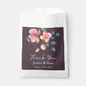 Elegant Modern Roze en Goud Bloemen Bruiloft Bedankzakje (Voorkant)