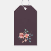 Elegant Modern Roze en Goud Bloemen Bruiloft Cadeaulabel (Achterkant)