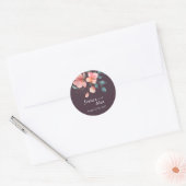 Elegant Modern Roze en Goud Bloemen Bruiloft Ronde Sticker (Envelop)