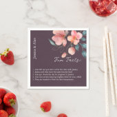 Elegant Modern Roze en Goud Bloemen Leuke Feiten Servet (Insitu)