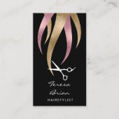 Elegant modern roze en goudschaar visitekaartje (Voorkant)