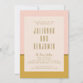 Elegant modern roze en mosterdgeometrisch huwelijk kaart (Voorkant)