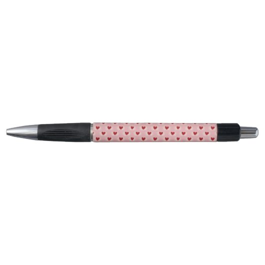 Elegant modern roze en wit Doodle-hartpatroon Pen (Voorkant)