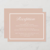 Elegant modern roze en witbruiloft informatiekaartje (Voorkant / Achterkant)