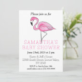 Elegant Modern Roze Flamingo Baby shower Kaart (Staand voorkant)