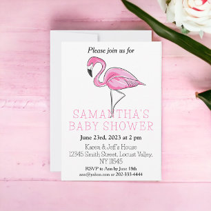 Elegant Modern Roze Flamingo Baby shower Kaart
