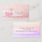 Elegant modern roze flamingo Bokeh Cake Sweets Visitekaartje (Voorkant / Achterkant)