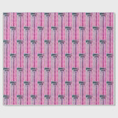 Elegant modern roze geometrische strippatroon cadeaupapier (Vlak)