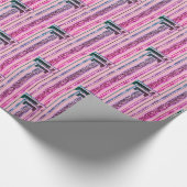 Elegant modern roze geometrische strippatroon cadeaupapier (Hoek)