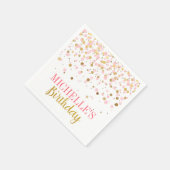 Elegant Modern Roze Goud Confetti Meisje Verjaarda Servet (Hoek)