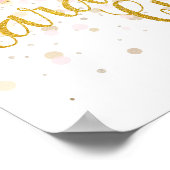 Elegant modern roze goudConfetti Kaart - Geschikt Poster (Hoek)