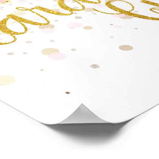 Elegant modern roze goudConfetti Kaart - Geschikt  Poster (Hoek)