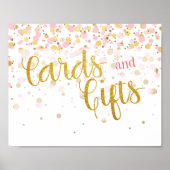 Elegant modern roze goudConfetti Kaart - Geschikt  Poster (Voorkant)