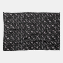 Elegant Modern Roze Harten en Sleutels Patroon | Theedoek