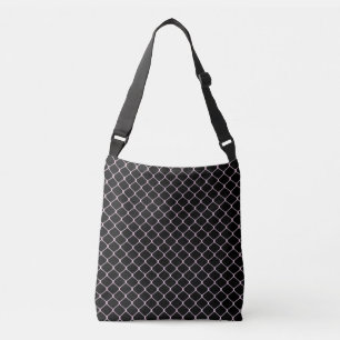 Elegant modern roze hek patroon crossbody tas