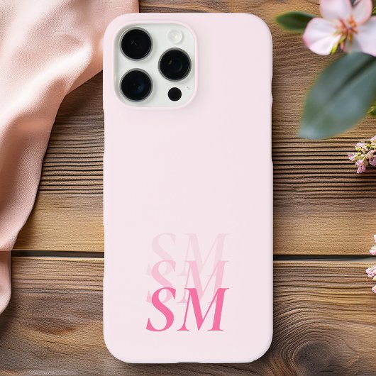 Elegant Modern Roze Initiaal Monogram Case-Mate iPhone Case