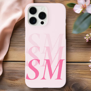 Elegant Modern Roze Initiaal Monogram iPhone 16 Pro Max Hoesje