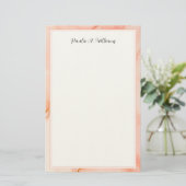 Elegant Modern Roze Marmer Script Briefpapier (Staand voorkant)