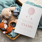 Elegant modern roze meisje Baby shower Kaart