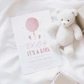 Elegant modern roze meisje Baby shower Kaart