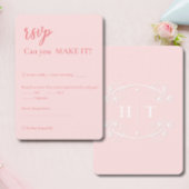 Elegant Modern Roze Monogram Crest Bruiloft RSVP