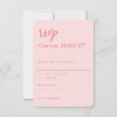 Elegant Modern Roze Monogram Crest Bruiloft RSVP Kaartje (Achterkant)