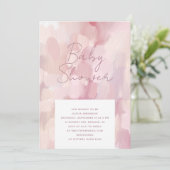 Elegant modern roze olie geschilderd baby shower kaart (Staand voorkant)