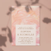 Elegant modern roze penseelstreken bruiloft kaart