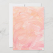 Elegant modern roze penseelstreken bruiloft kaart (Achterkant)