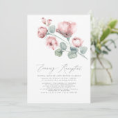 Elegant Modern Roze Roze Floral Evening Receptie Kaart (Staand voorkant)