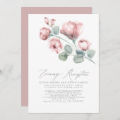 Elegant Modern Roze Roze Floral Evening Receptie Kaart (Voorkant / Achterkant)
