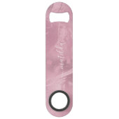 Elegant modern roze roze goudmarmer speed flessenopener (Achterkant)