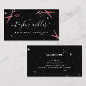 Elegant modern roze roze goudschaar visitekaartje (Voorkant / Achterkant)