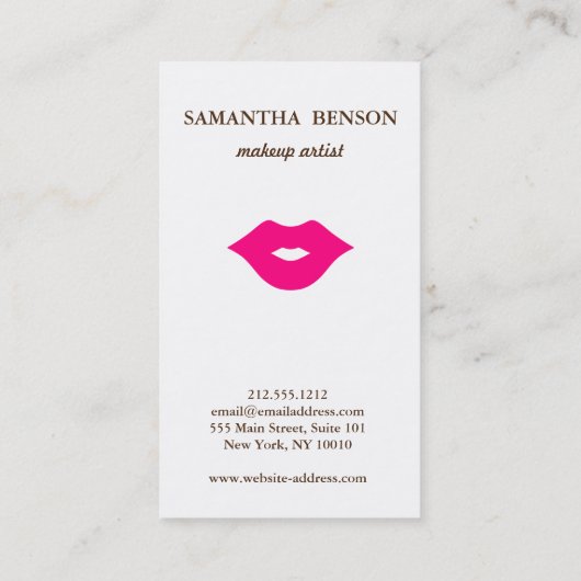 Elegant modern - roze roze lips maken artiest visitekaartje (Achterkant)
