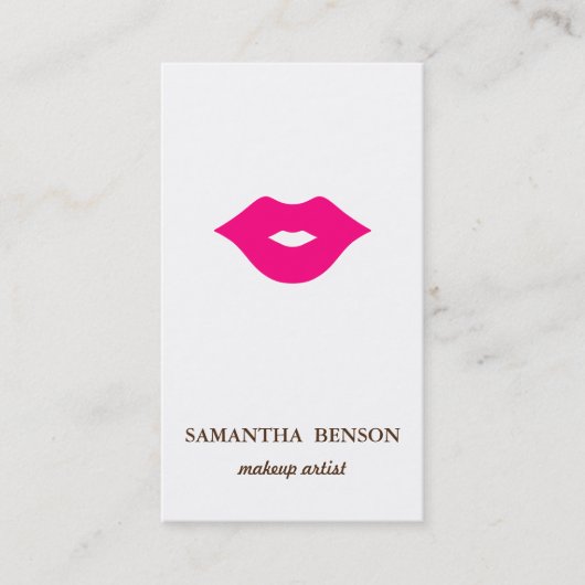 Elegant modern - roze roze lips maken artiest visitekaartje (Voorkant)