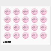 Elegant modern roze roze roos goudglitter make-up ronde sticker (Vel)