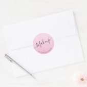 Elegant modern roze roze roos goudglitter make-up ronde sticker (Envelop)