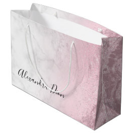 Elegant modern roze roze roze goud glitter marmer groot cadeauzakje