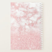 Elegant modern roze roze roze goud glitter marmer planner (Achterkant)