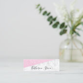 Elegant modern roze roze roze goud glitter witte m mini visitekaartje (Staand voorkant)