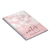 Elegant modern roze roze roze goudglitter marmer notitieboek (Rechterzijde)