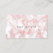 Elegant modern roze roze roze goudglitter marmer visitekaartje (Voorkant)